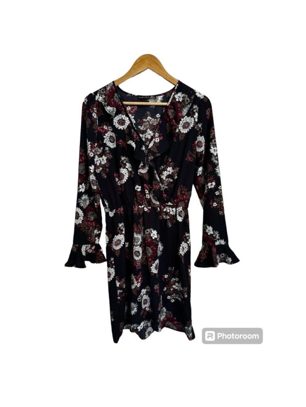 Black Tape Floral Dress -Size S